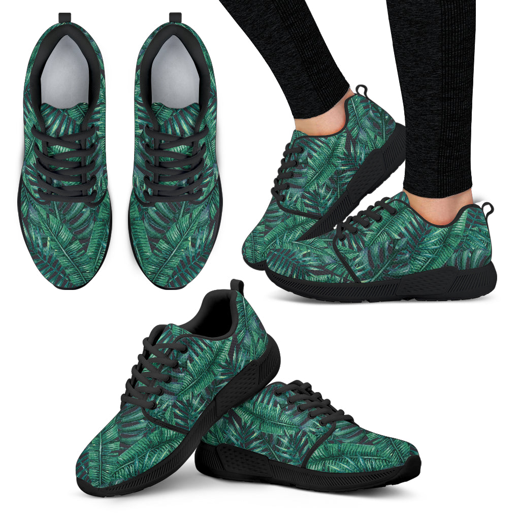 Watercolor Tropical Leaf Pattern Print Women’S Athletic Shoes