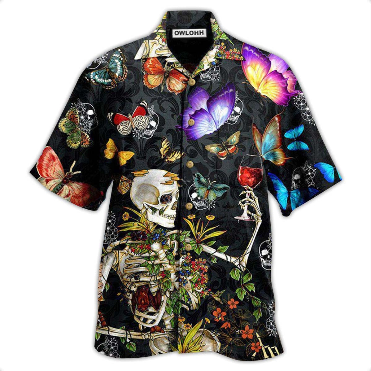 Skull Love Butterfly Overnight Hawaii Shirt Ha16920