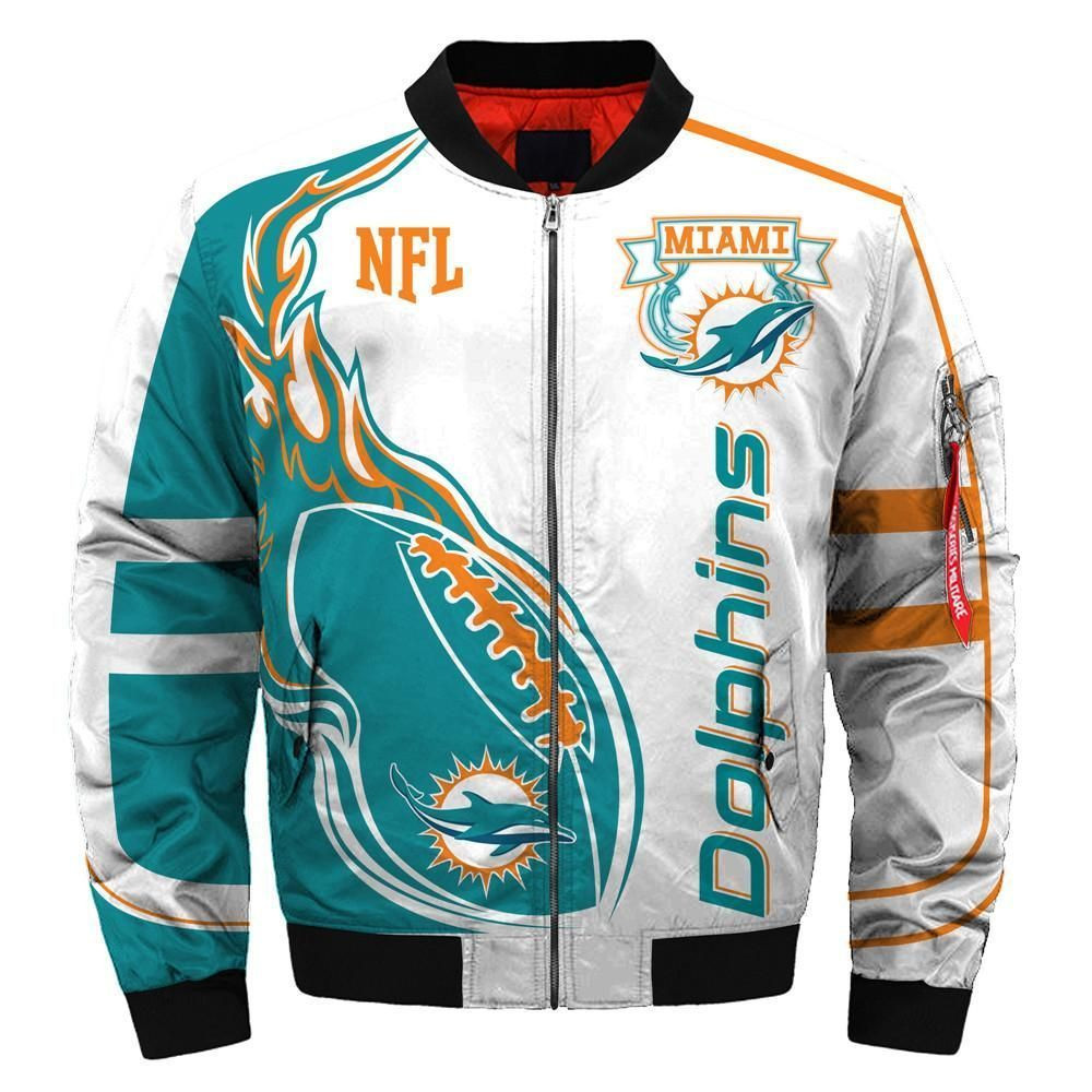 Bomber Jacket 3D Miami Dolphins Hoodies Sweatshirt Jacket Pullover