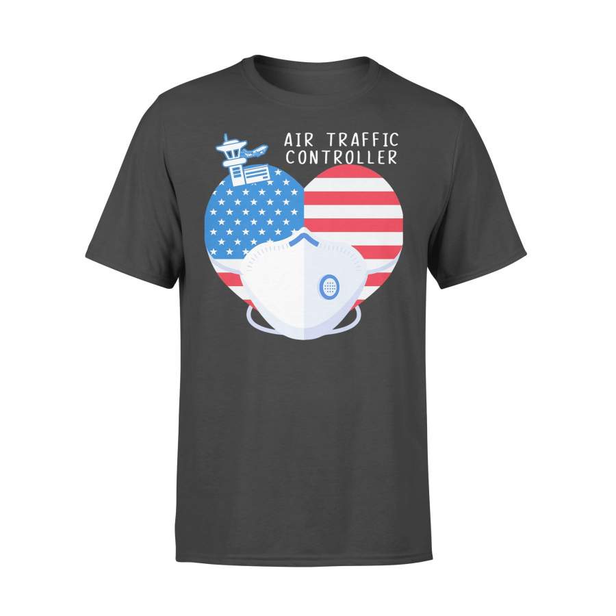 Heart American Mask Air Traffic Controller T-shirt