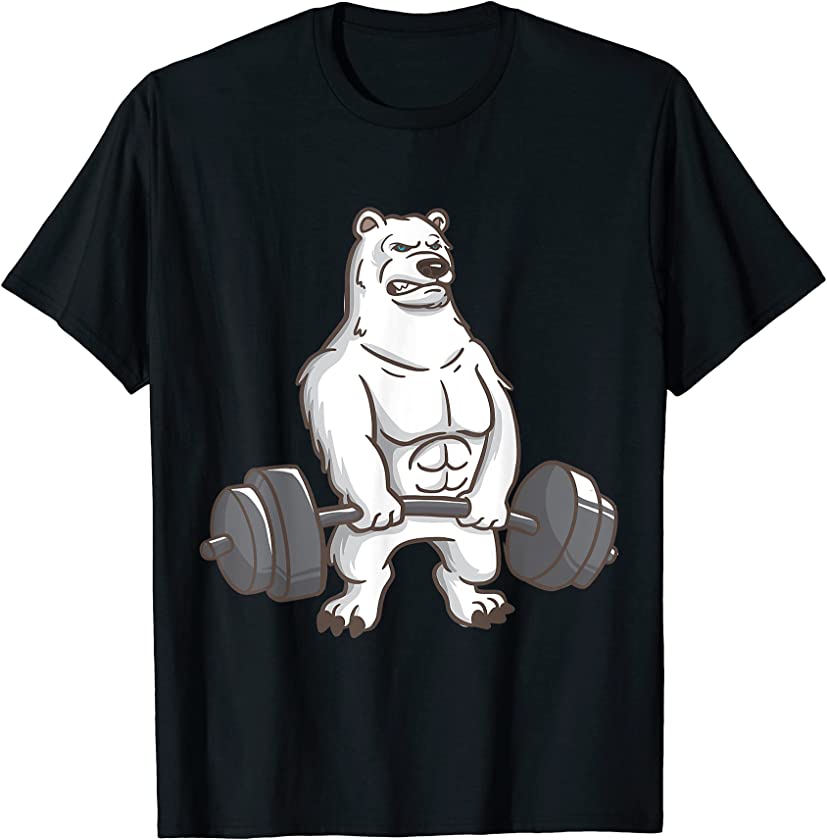 Polar Bear Powerlifting Weightlifting Gym And Animal Lovers T-Shirt