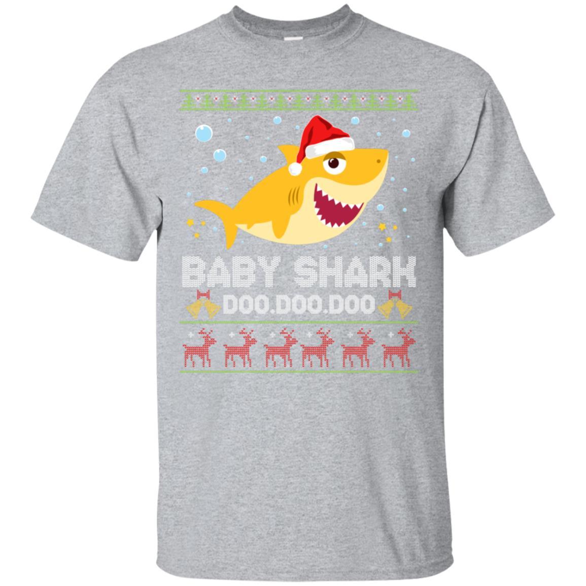 Baby Shark Doo Doo Ugly Sweater Style Christmas Long Sleeve