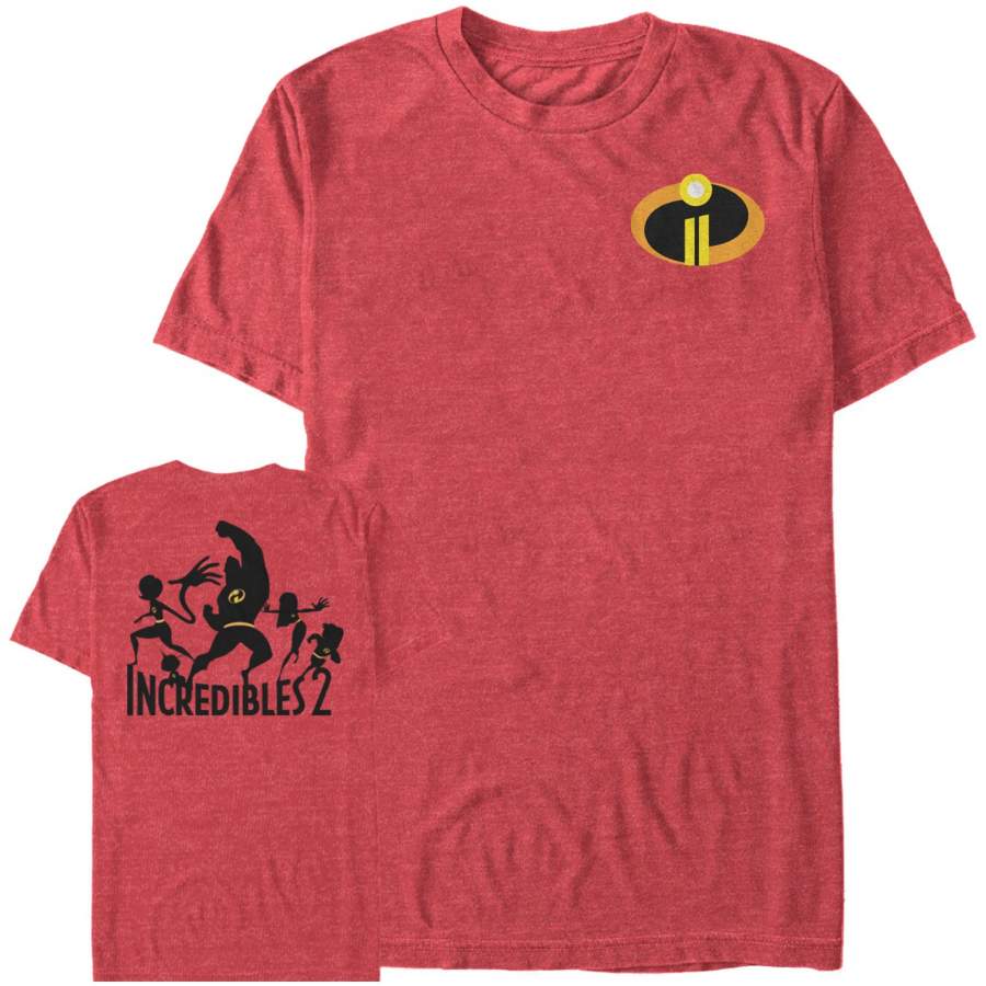 The Incredibles 2 Men’s Logo Badge Silhouette  T Shirt