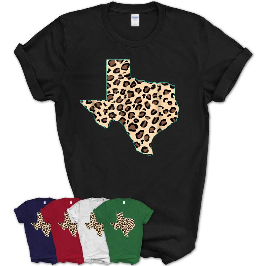 Texas Leopard Print T-Shirt Pretty Rustic State Pride Tee