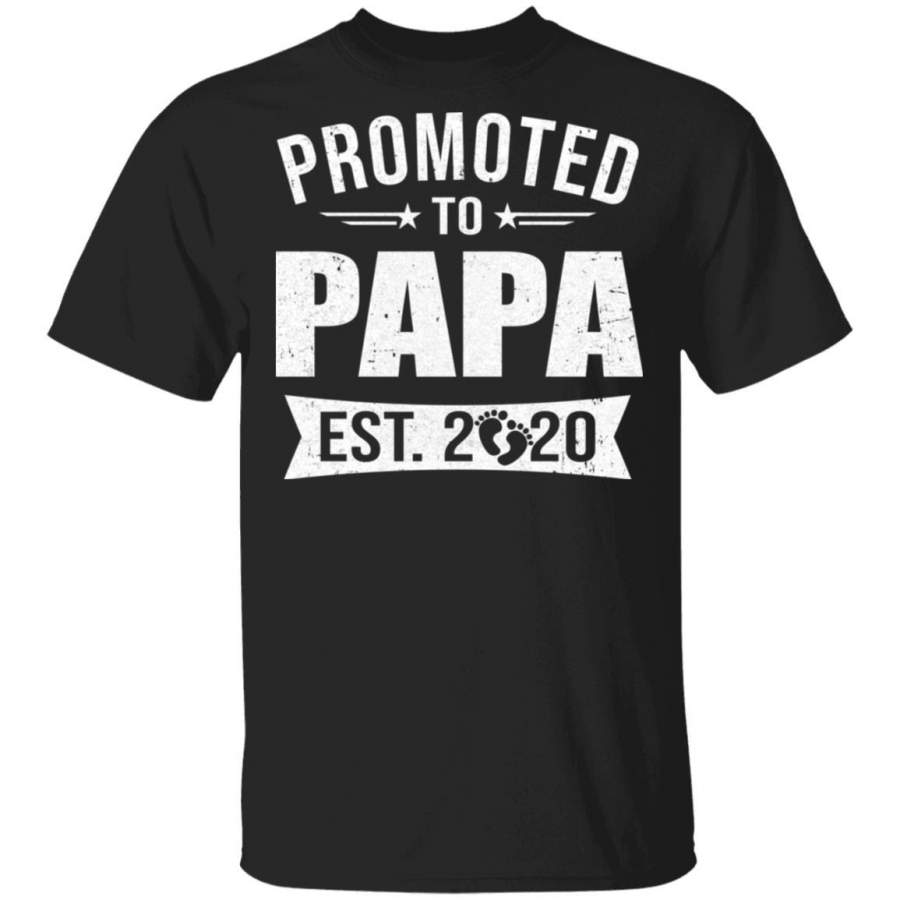 Vintage Promoted to Papa Est 2020 First New Grandpa Gift Shirt