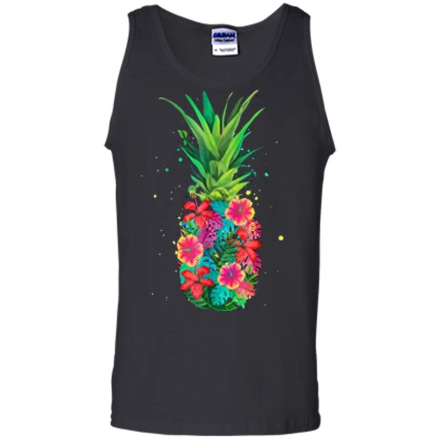 Pineapple Flowers Aloha Hawaii – Vintage Hawaiian  Tee Tank Top