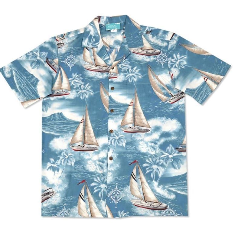 Sail Teal Blue Awesome Design Hawaii Shirt Ha73238