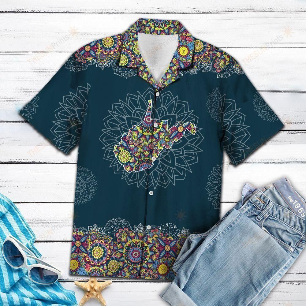 West Virginia Mandala Aloha Hawaiian Shirt Colorful Short Sleeve Summer Beach Casual Shirt For Men And Women