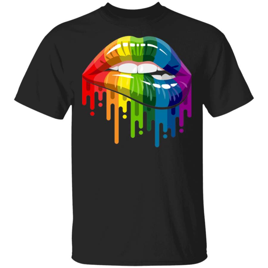 Lgbt Rainbow Lips Pride for Gay Homosexual Lesbian T-Shirt