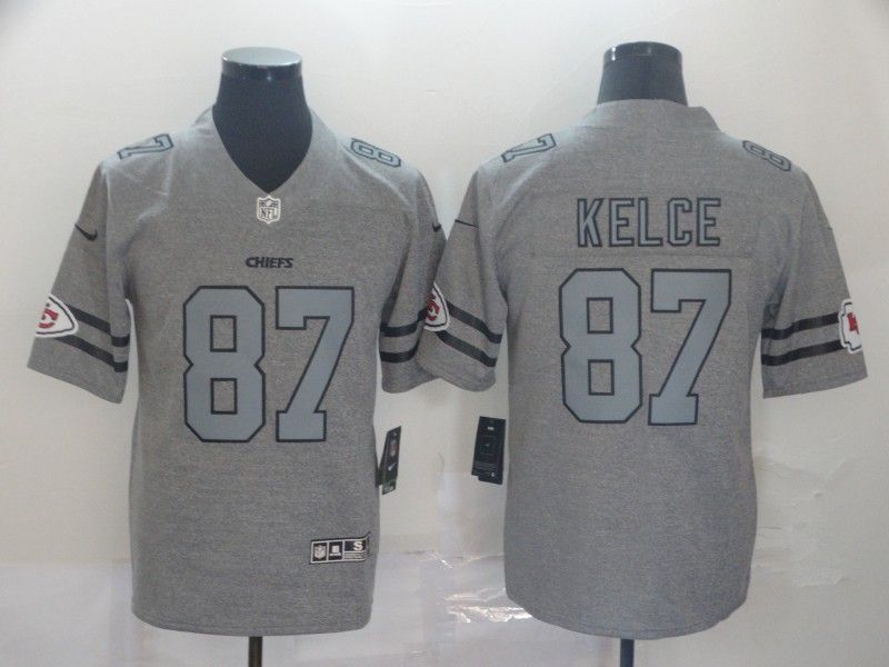 Travis Kelce #87 Kansas City Chiefs 2020 NFL Gray Jersey Jersey