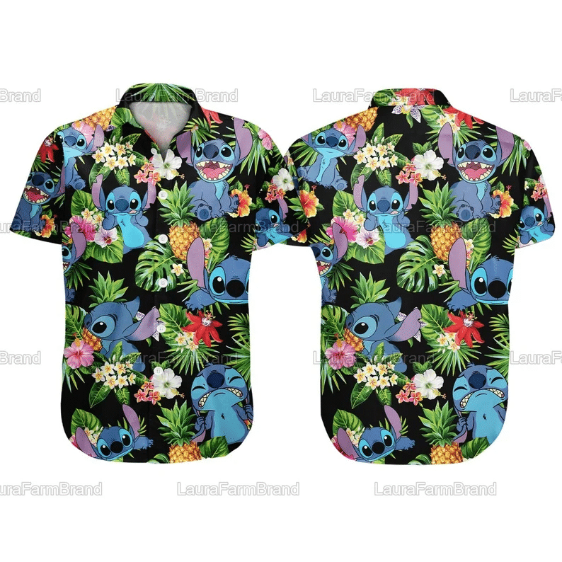 Funny Stitch Tropical All Over Print Hawaii Shirt Ha13030