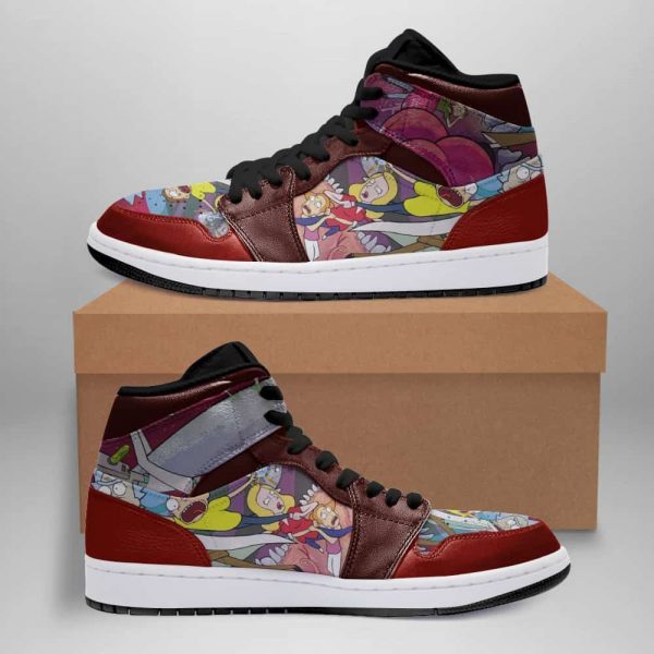 Red Rick And Morty 1S Shoes Air Jordans 1 High Top Sneakers For Men ...