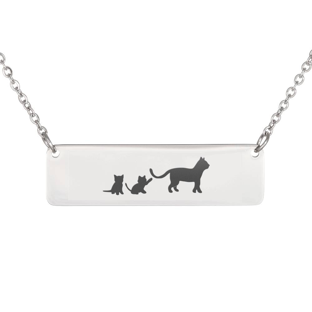 Personalized Mom Cat + 2 Kittens – Necklace