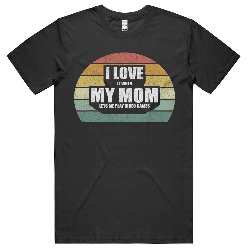 Vintage Retro I Love It When My Mom Lets Me Play Video Games T-Shirt, Hoodie, Long Sleeve Tee