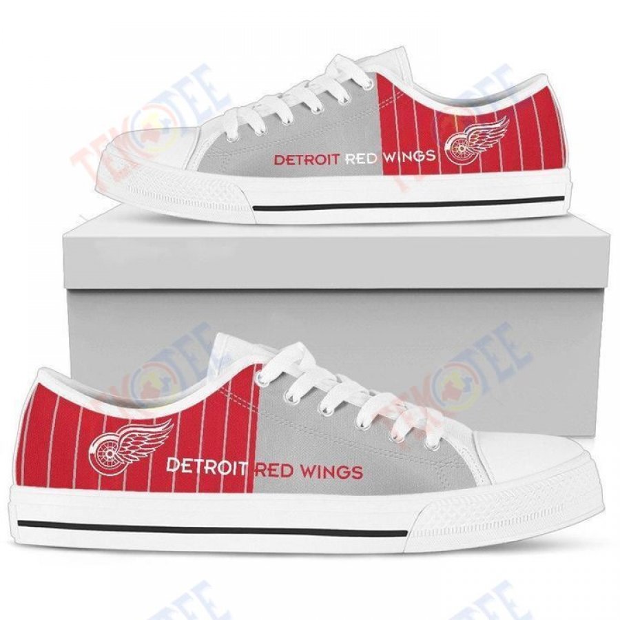 Mens Womens Cool Simple Design Vertical Stripes Detroit Red Wings Low Top Shoes Custom Print Footwear Converse Sneakers TMT786