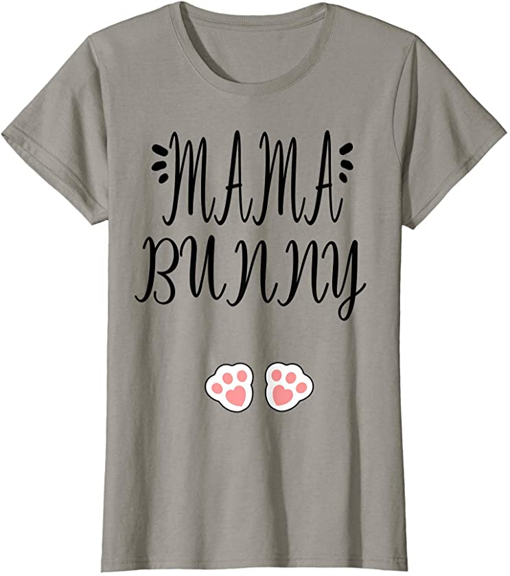 Womens Easter Mama Bunny Women Mom Pregnancy Announcement baby T-Shirt