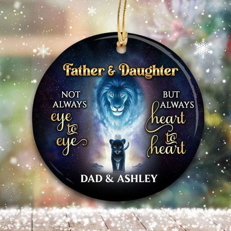 Father And Daughter Lion Circle Ornament