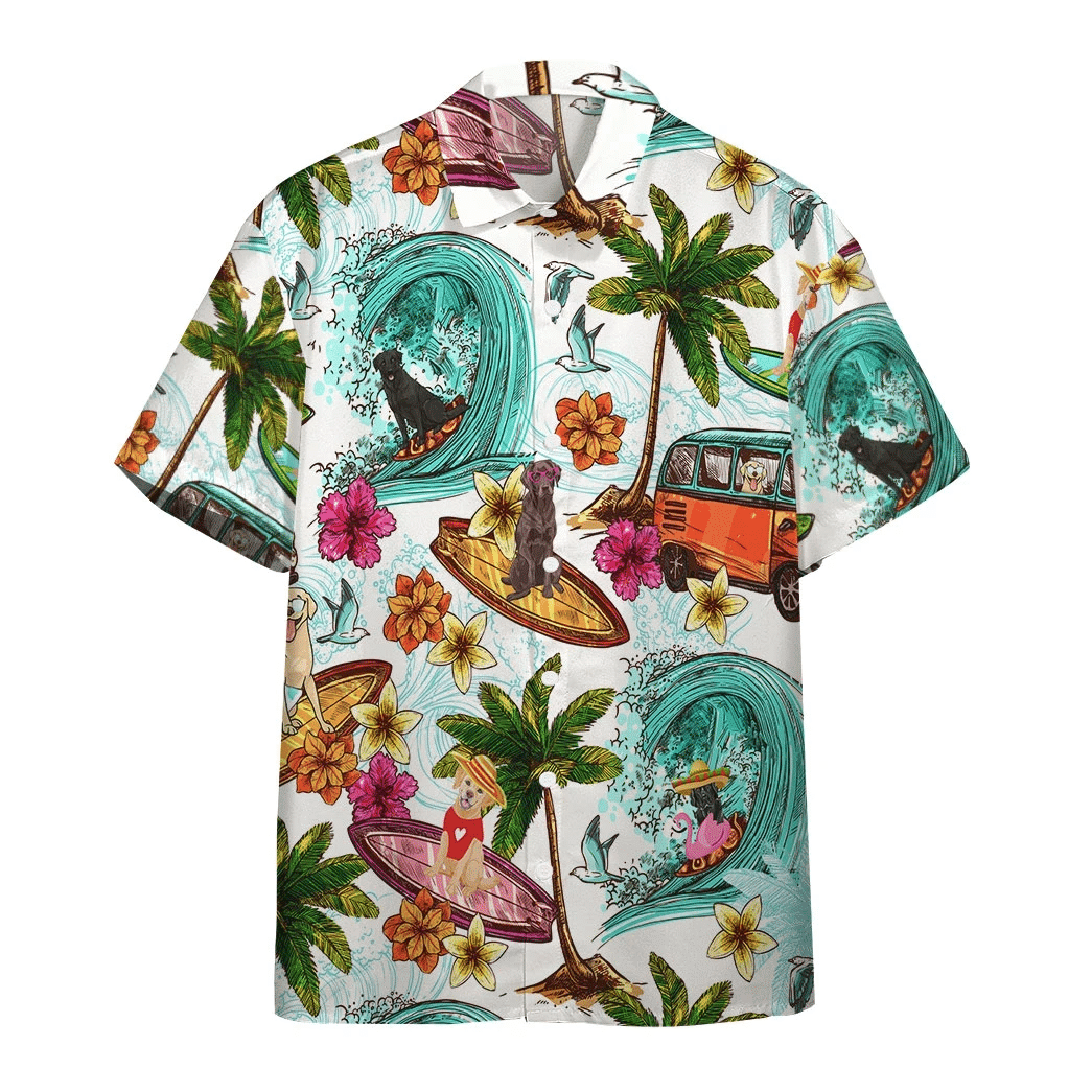 Enjoy Surfing With Labrador Retriever Dog Hawaii Shirt Unisex Adult Ha101470