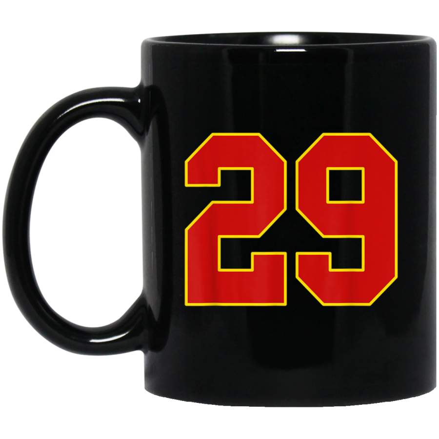 Red Number Twenty Nine 29 Mug  Kansas City Football Mug