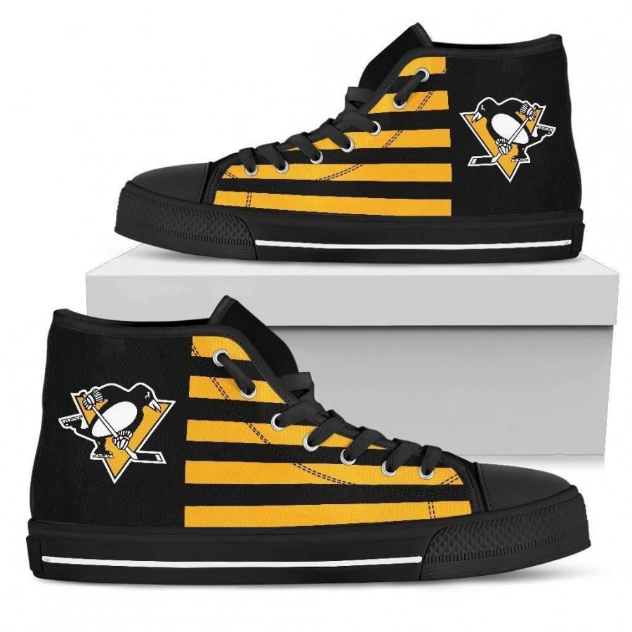 American Flag Pittsburgh Penguins High Top Shoes #932