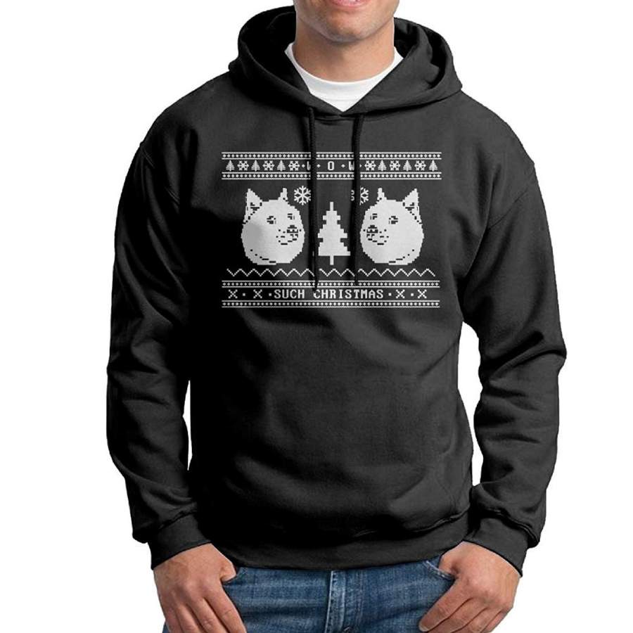 YRCMBW Mens Doge Christmas Camping Casual Style Hoodie Sweatshirt