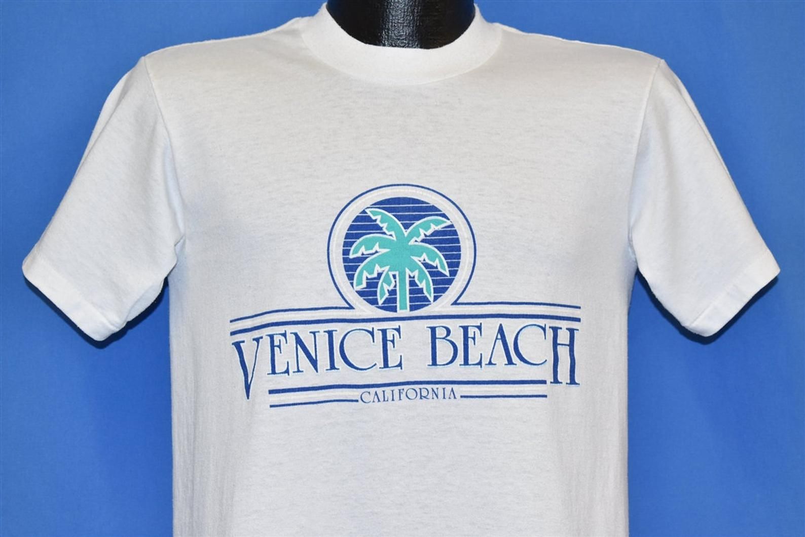 90S Venice Beach California Palm Tree Tourist Oneita T-Shirt