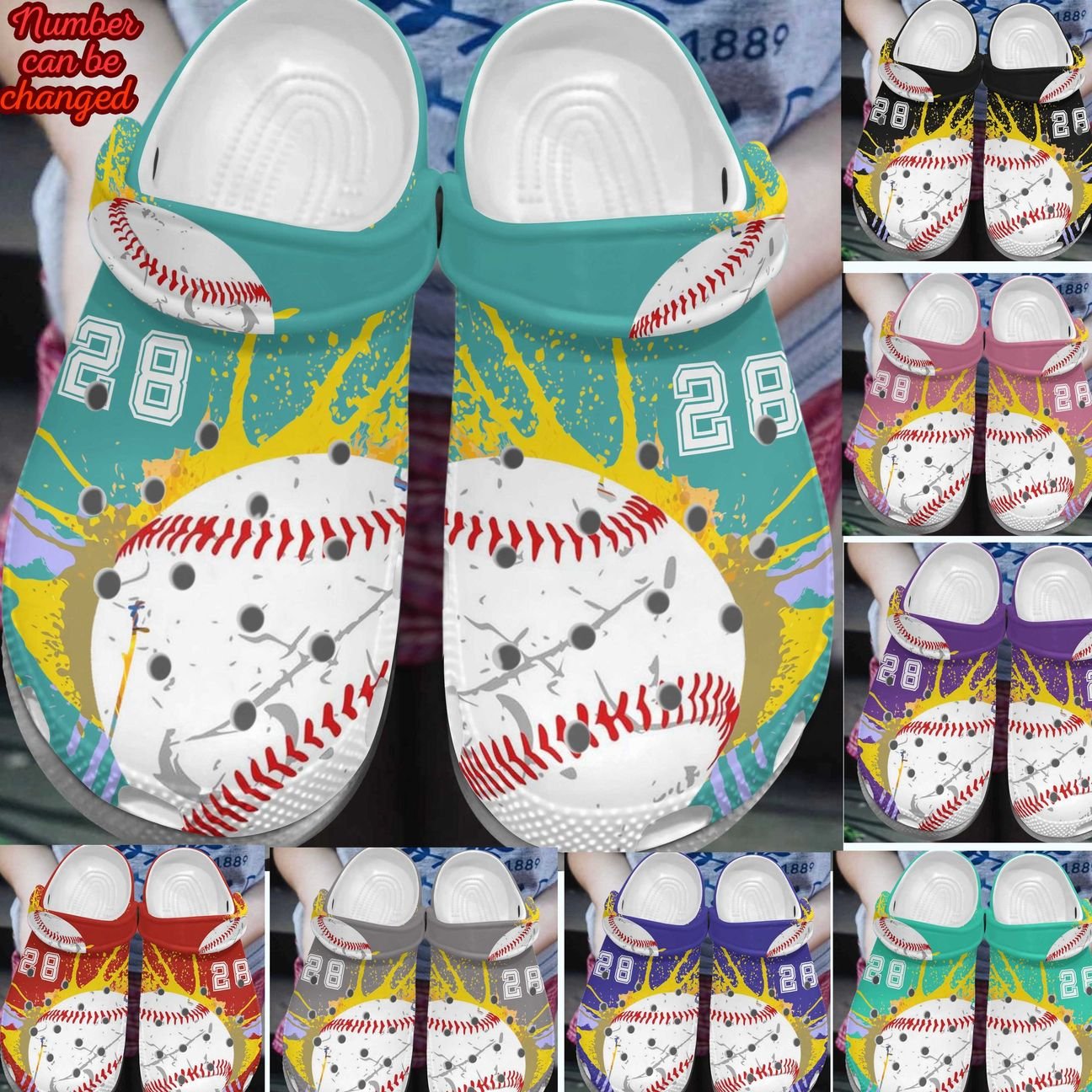 Baseball Personalized Clog, Custom Name, Text, Color, Number Fashion Style For Women, Men, Kid, Print 3D I Love Playing Baseball 8 Colors