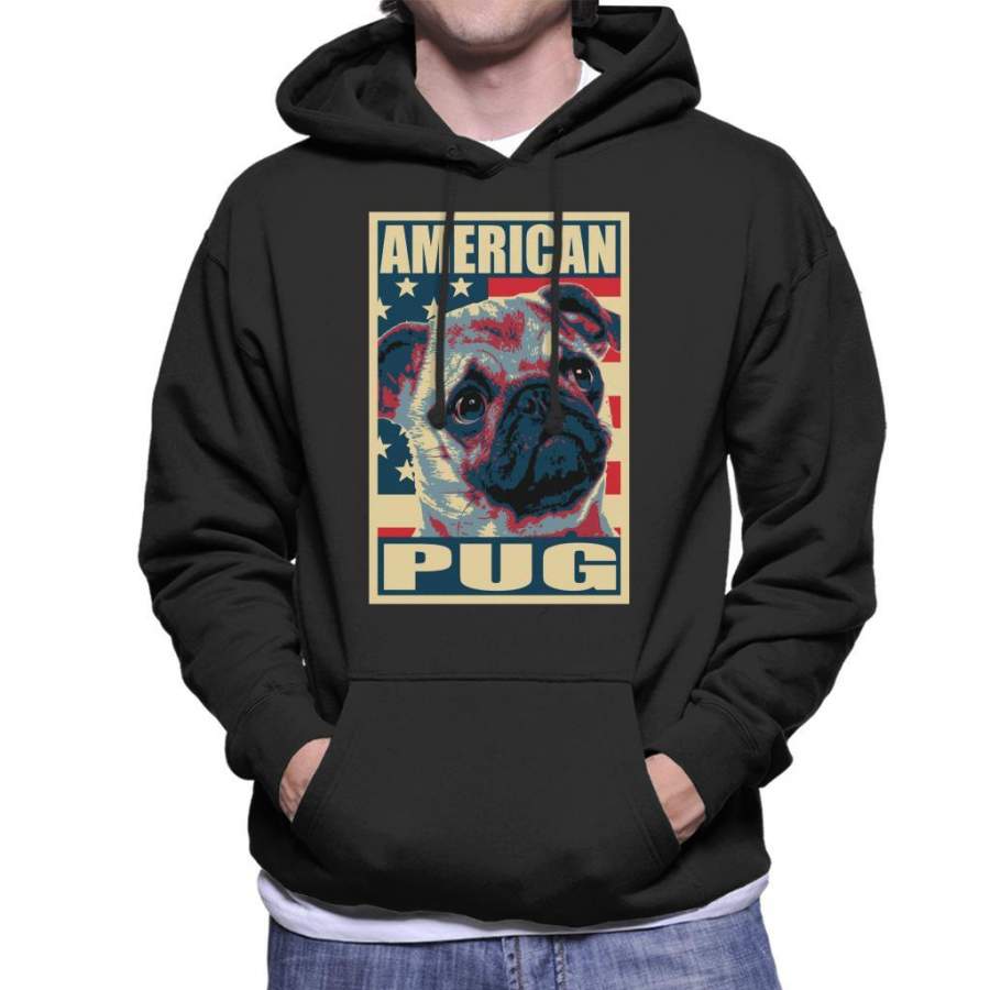 American Pug Men’s Hooded Sweatshirt