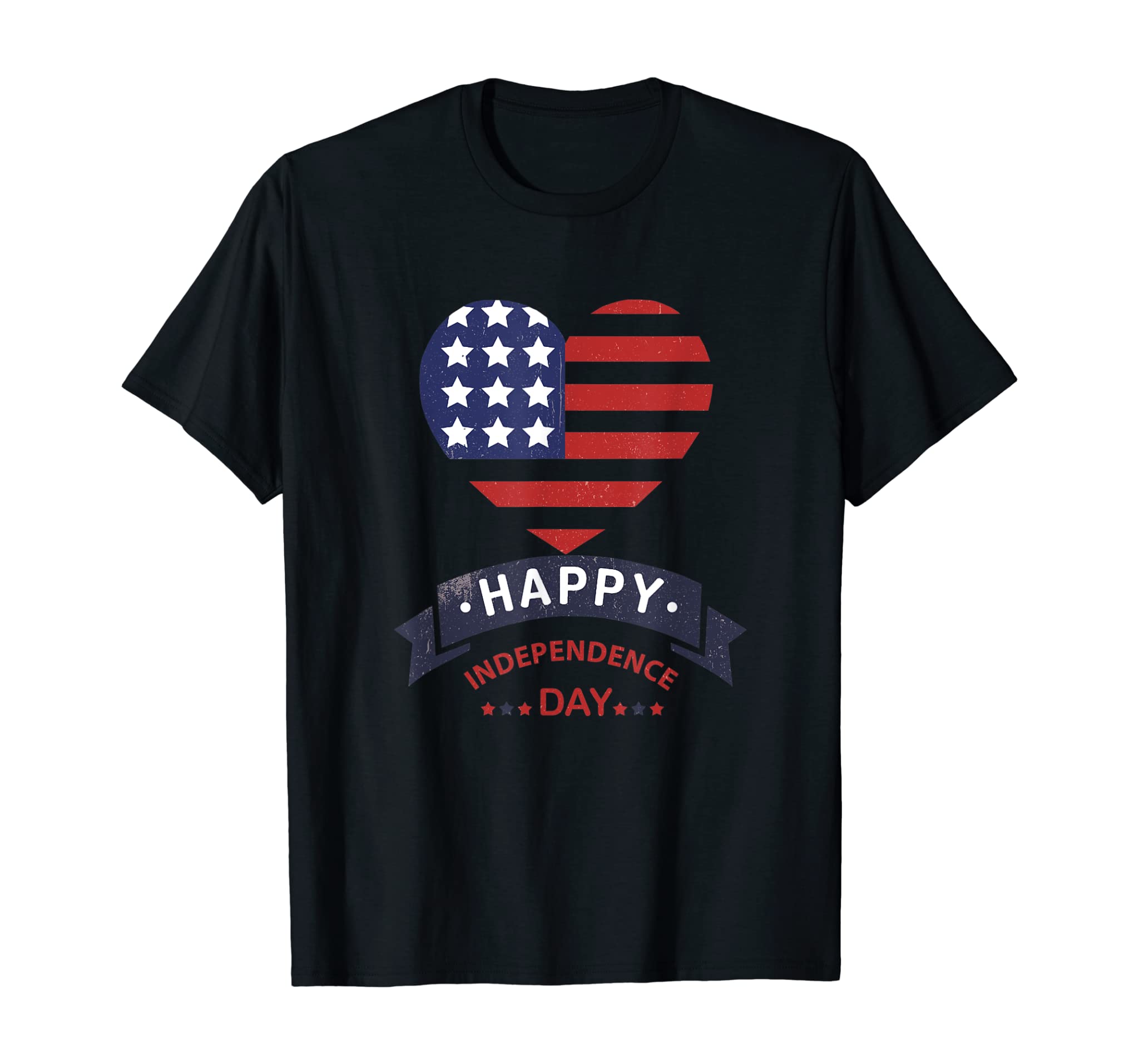 US Happy Independence Day Stars Stripes Heart Women Men Kids T-Shirt