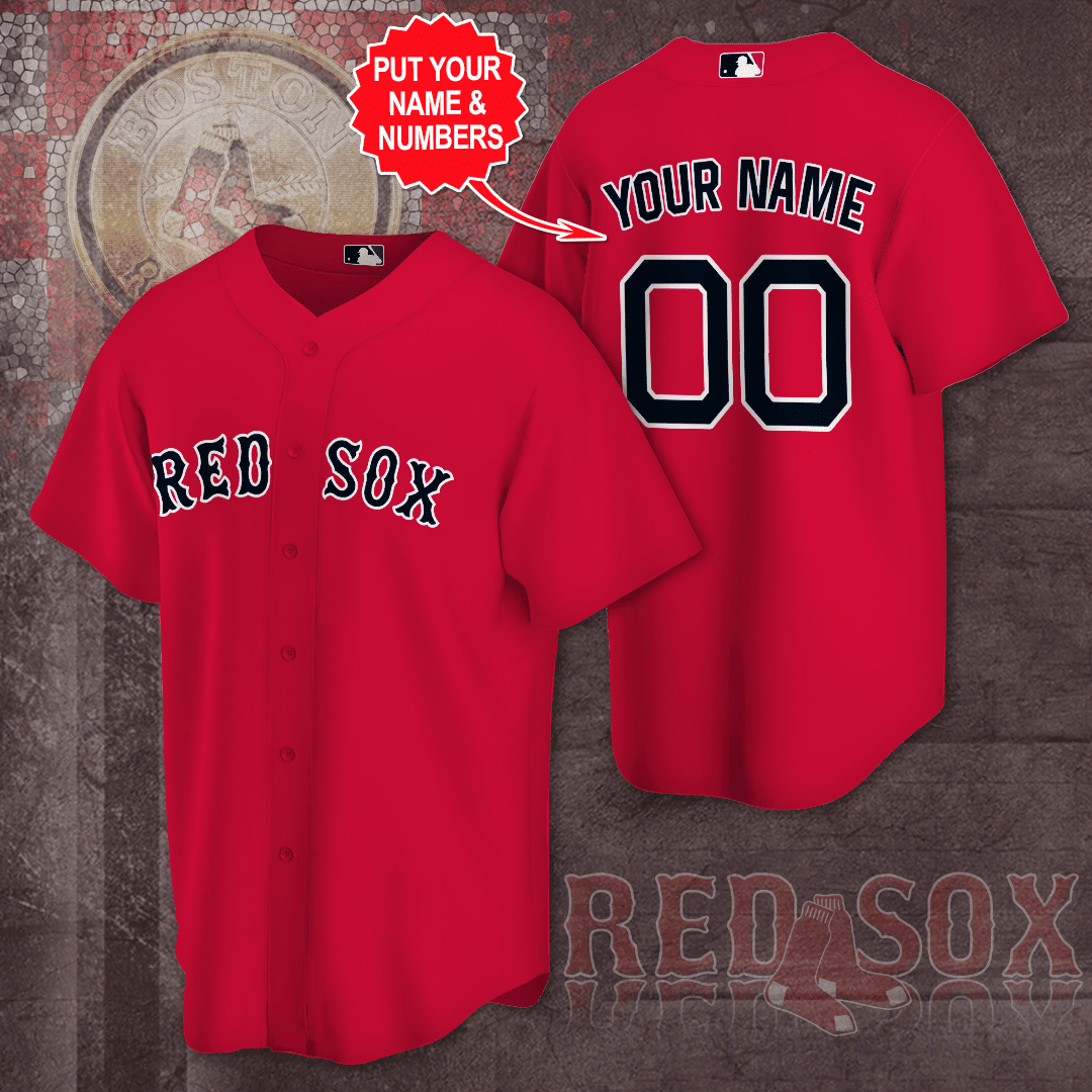 Personalized Boston Red Sox All Over Print 3D Unisex Baseball Jersey – White/Gray/Red