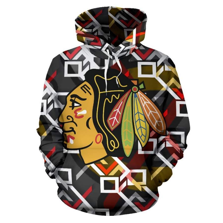 Chicago Blackhawks Hoodie 3D Style3180 All Over Printed