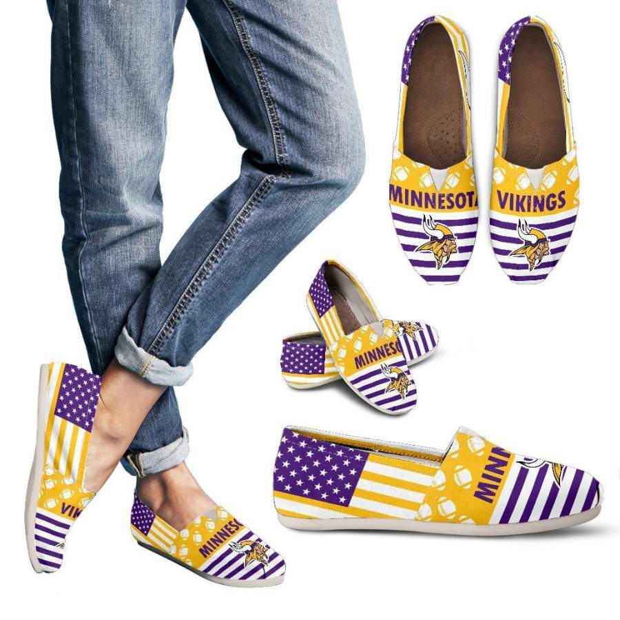 American Flag Minnesota Vikings Casual Shoes