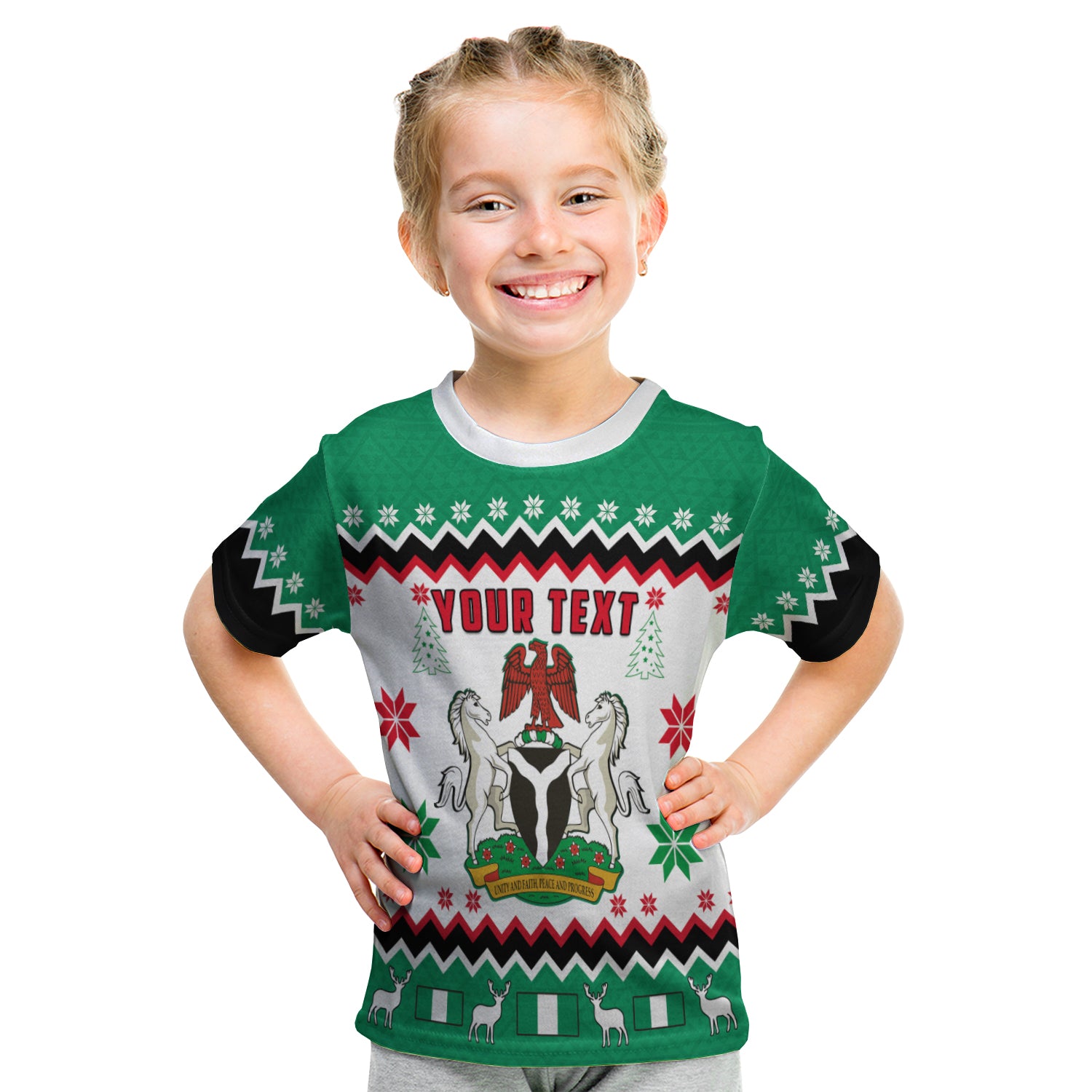 (Custom Personalised) Nigeria Christmas T Shirt Kid African Pattern Lt13