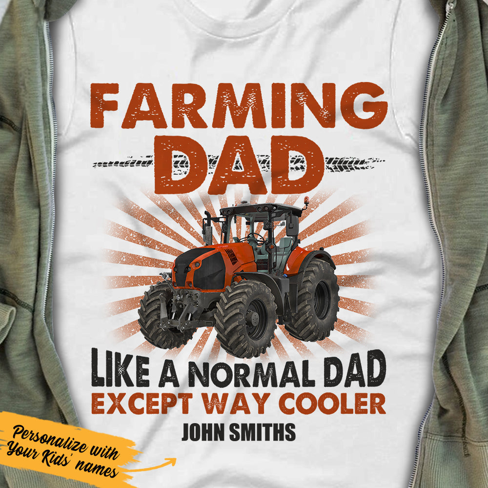 Personalized Farm Tractor Dad T Shirt