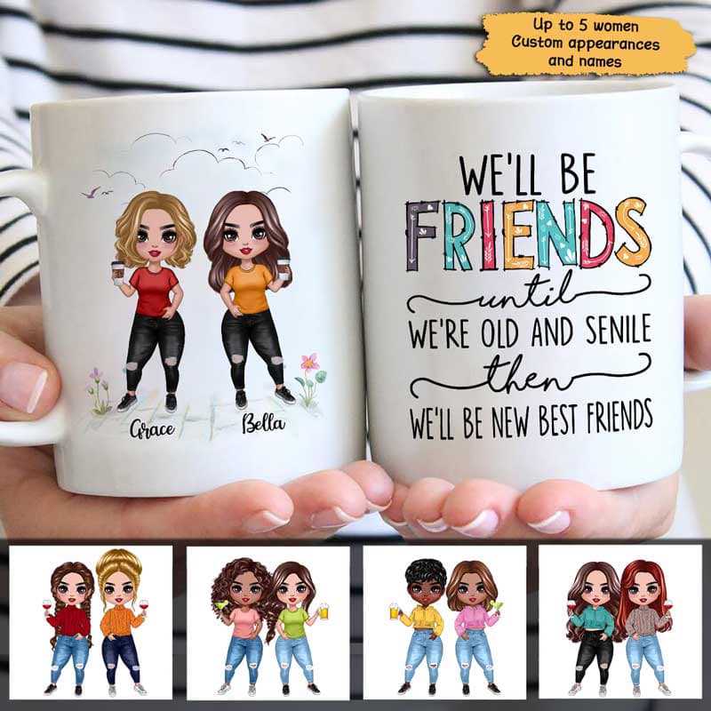 Flower Under Sky Doll Besties Best Friends Sisters Personalized Mug