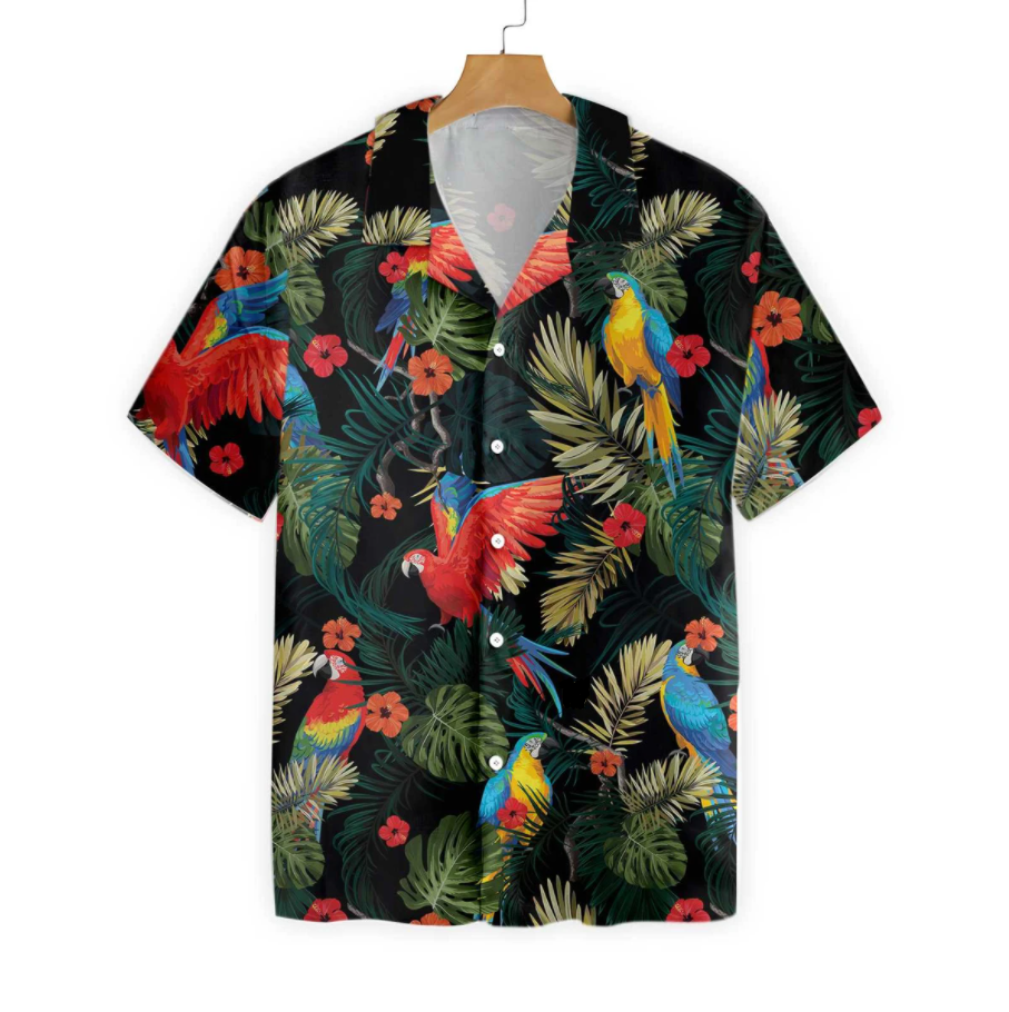 Parrots Dark Tropical Pattern All Over Printed Hawaii Shirt Ha90655