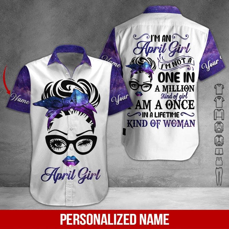 April Girl Custom Name Hawaii Shirt For Men Women Ha61109