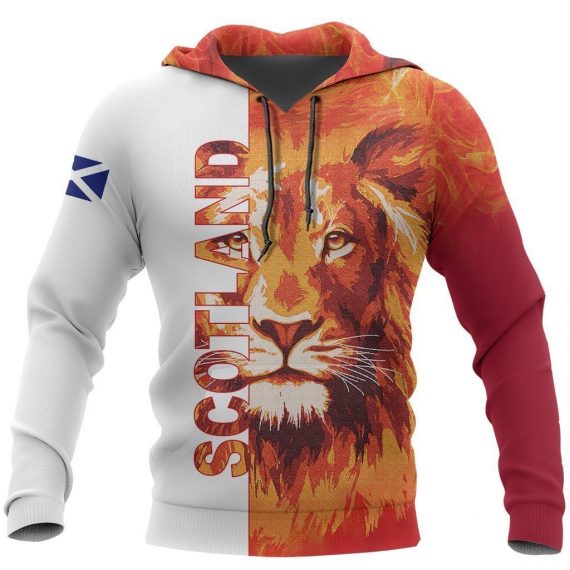 Unisex Hoodie All Over Print Lion Gifts Scotland Lion Fire Gifts Red Us Unisex Size Hoodie