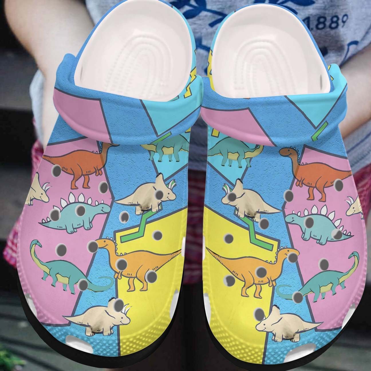 Dinosaur Personalized Clog, Custom Name, Text, Color, Number Fashion Style For Women, Men, Kid, Print 3D Lovely Dinosaurs