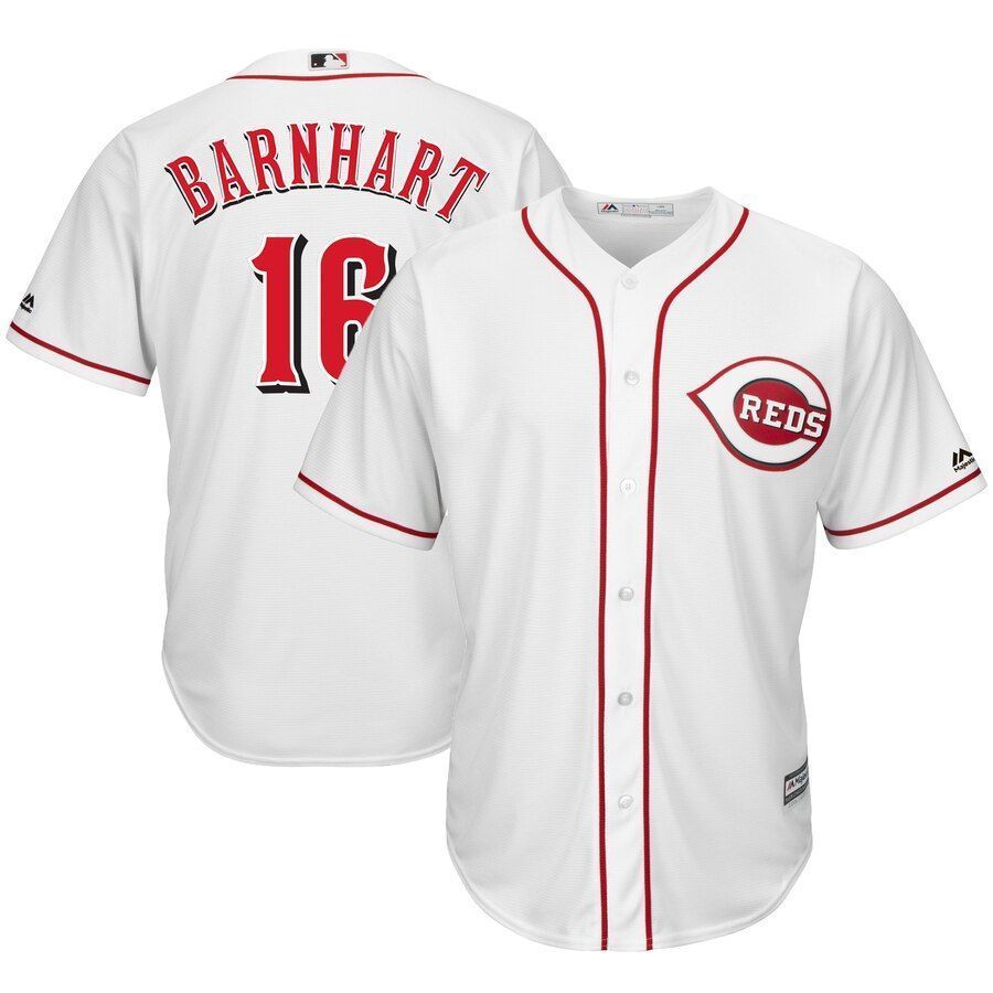 Tucker Barnhart Cincinnati Reds Majestic Home Cool Base Player Jersey Jersey White 2021