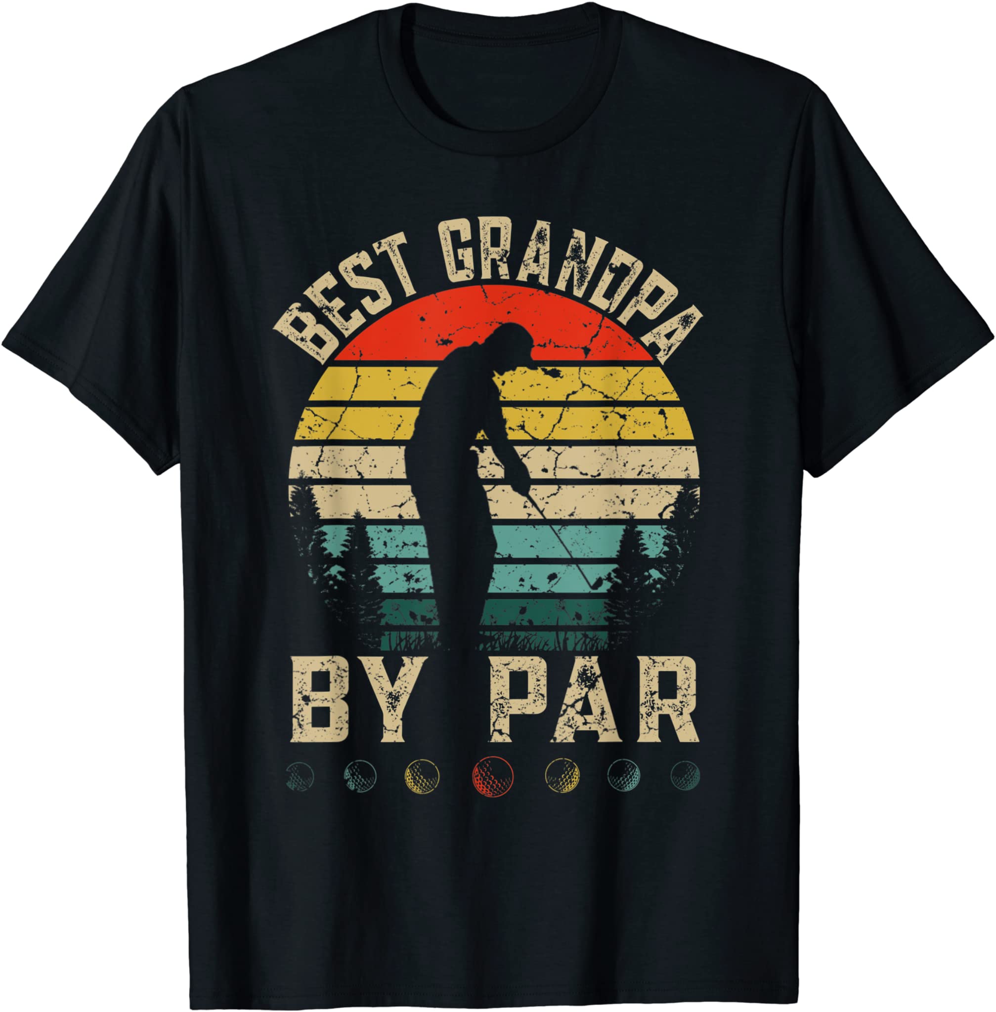 Best Grandpa By Par Fathers Day Golf Golfer T-Shirt