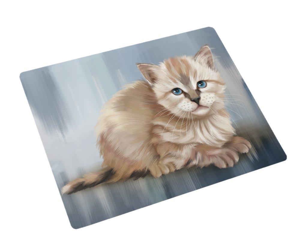 Seal Point Kitten Cat Art Portrait Print Woven Throw Sherpa Plush Fleece Blanket