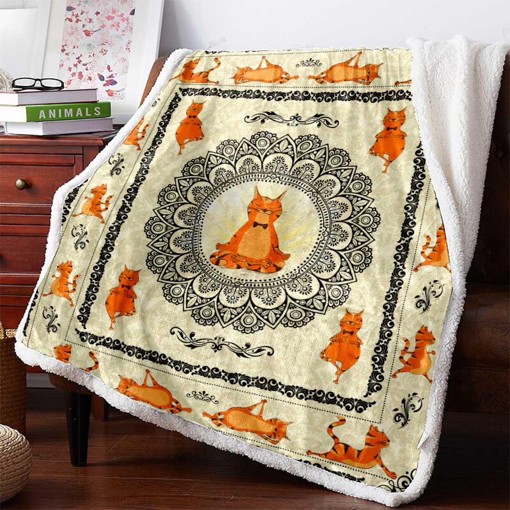 Cat Yoga 3D Custom Personalized Premium Fleece Blanket