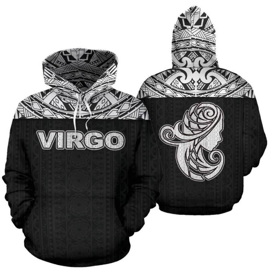 Virgo Zodiac – Poly All Over Hoodie Black Version NTH140820