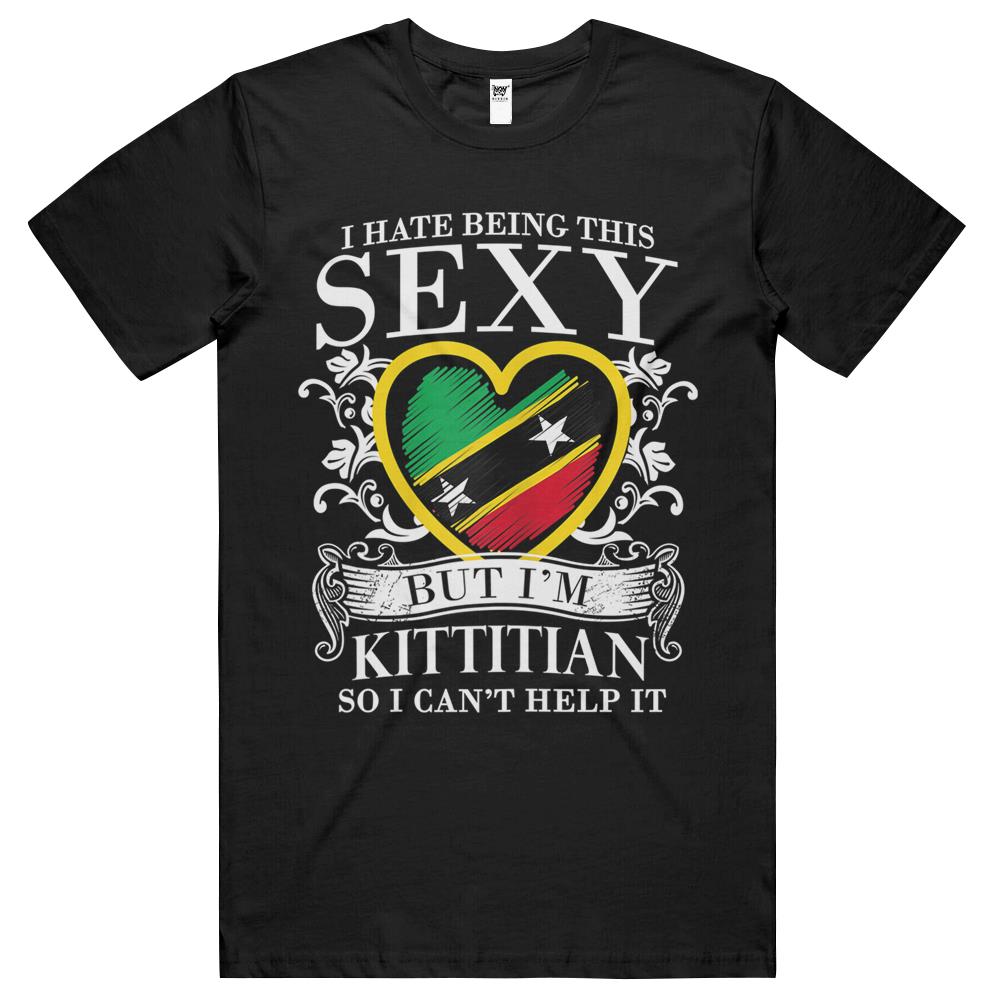 Womens Cute I Heart St Kitts And Nevis Flag Sexy T Shirts