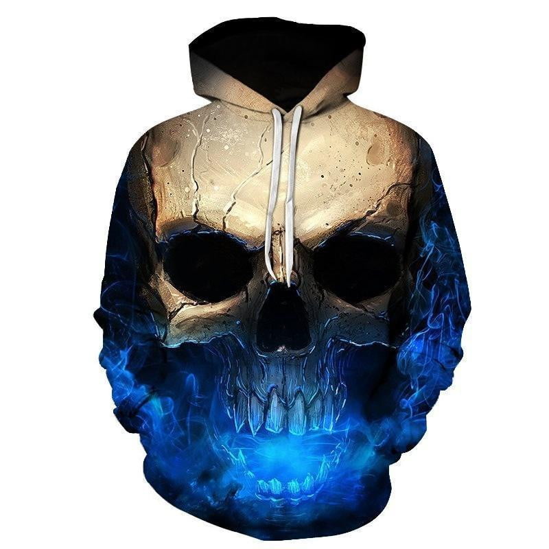 3d Skull Printed Hoodie Sweatshirt Casual Style Couple Tops Sweaters