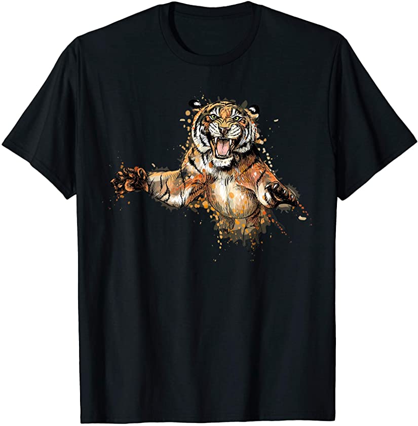 Tiger Illustration Wild Animal Nature Africa Animals Tee T-Shirt