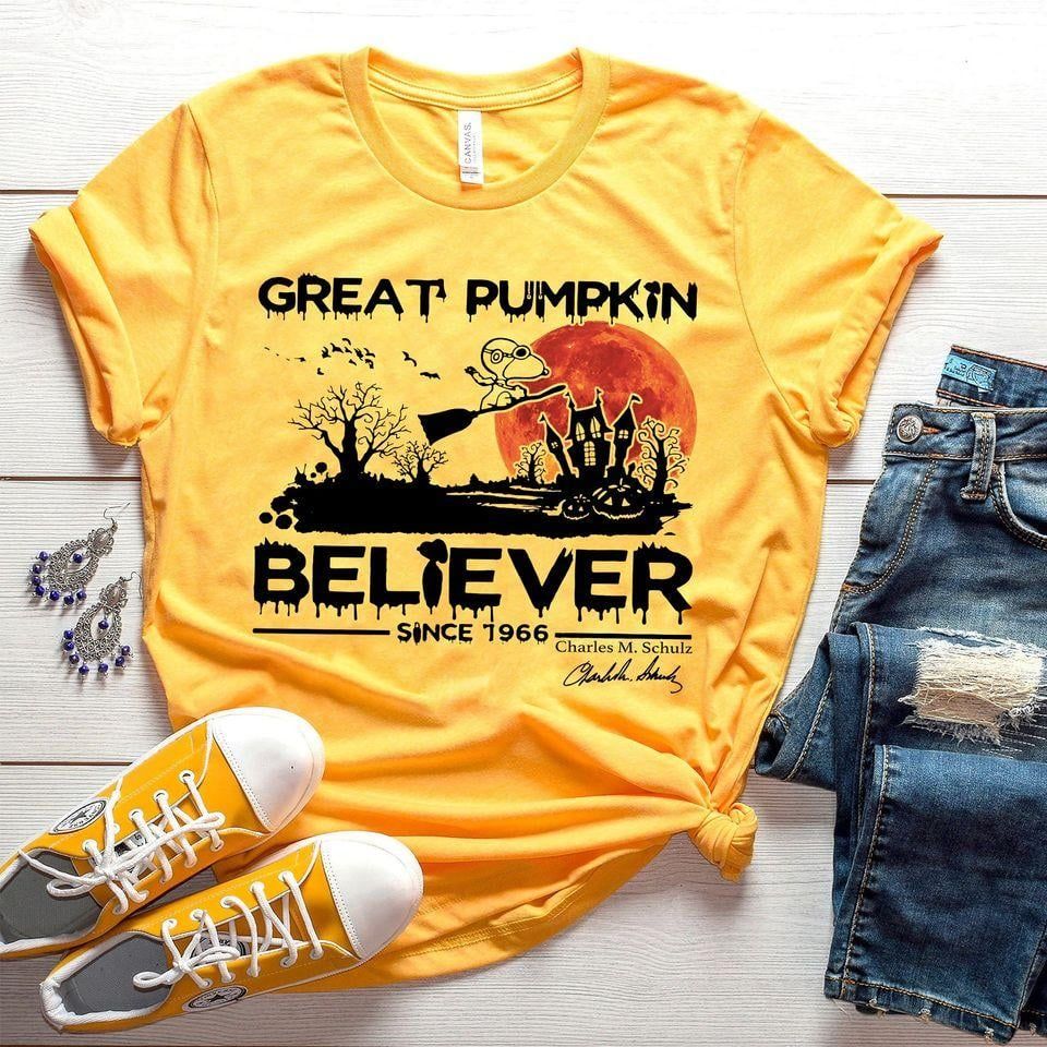 Snoopy Witch Halloween great pumpkin believer since 1966 Snoopy T shirt hoodie sweater H99 Jack-o'-lantern ShirtHome Style