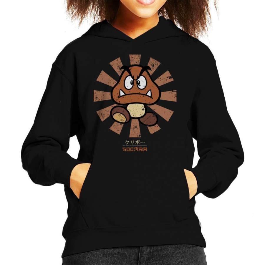 Goomba Retro Japanese Super Mario Kid’s Hooded Sweatshirt