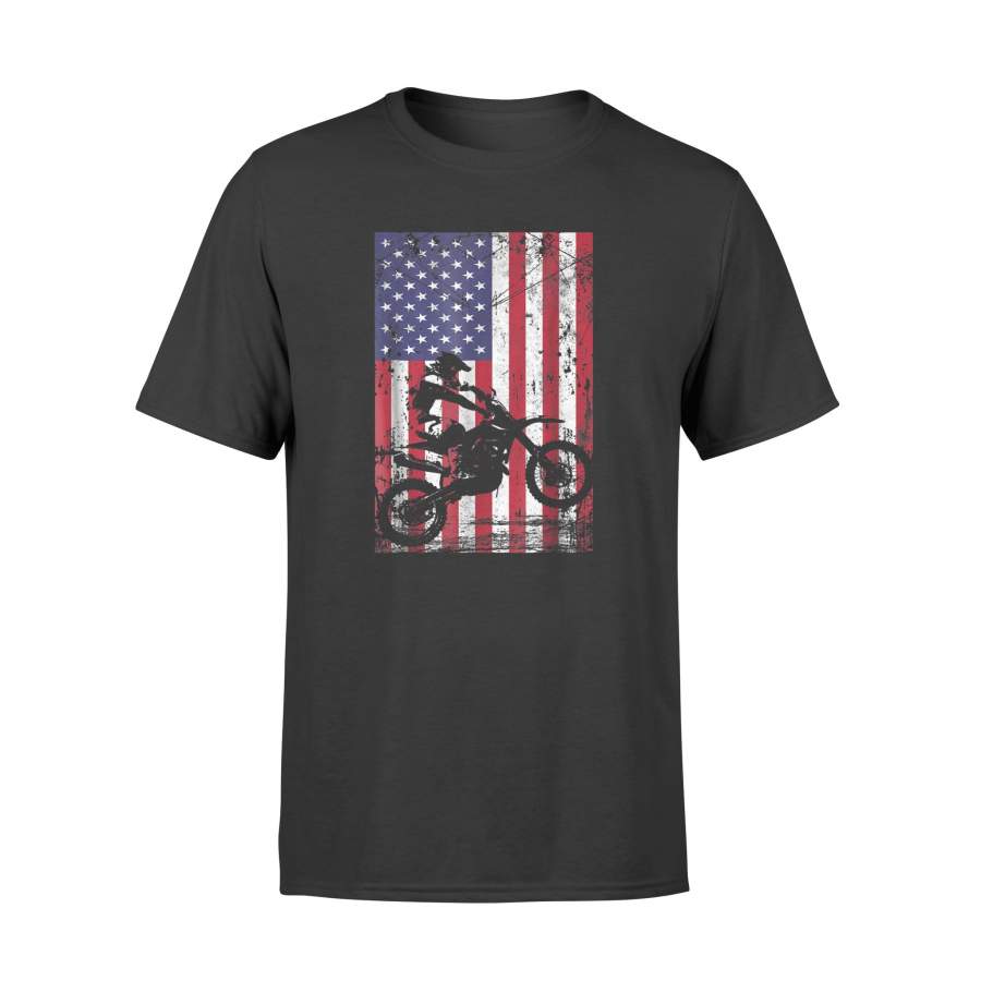 Dirt Bike American Flag Shirt 4th of july T shirt – Standard T-shirt